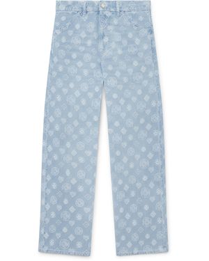 Casablanca Paris Jean Coupe Décontractée En Denim À Monogramme - Blue