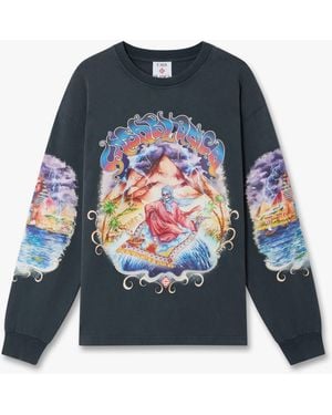Casablanca Paris Eveil Ancestral Washed Long Sleeve T-Shirt, By - Blue