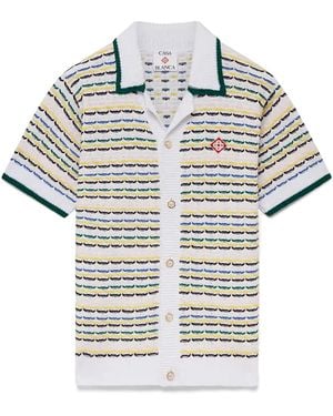 Casablanca Paris Chemise À Manches Courtes En Point De Tricot - White