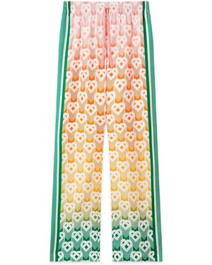 Casablanca Paris Gradient Heart Monogram Wide Leg Pants, Size By - Multicolor