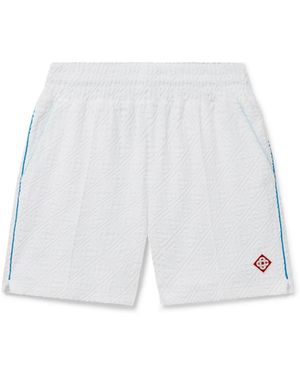 Casablanca Paris Short En Tissu Éponge À Rayures Tennis - White