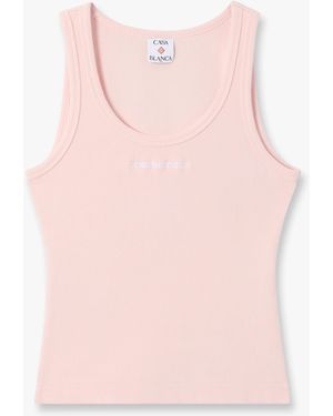 Casablanca Paris Ribbed Tank Top, By - Pink