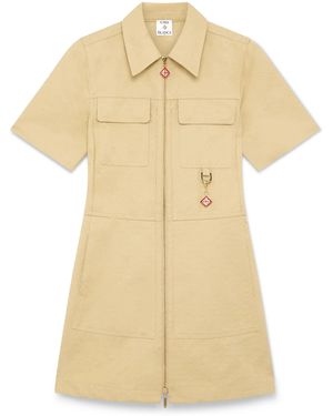 Casablanca Paris Robe En Jacquard De Coton À Monogramme - Natural