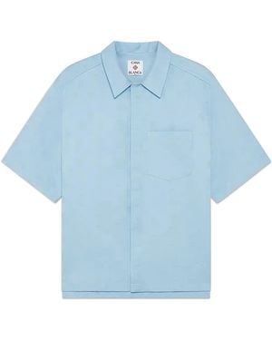 Casablanca Paris Chemise À Manches Courtes Bleu Clair À Monogramme - Blue