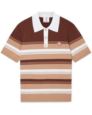 Casablanca Paris Polo À Rayures - Brown