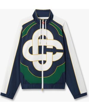 Casablanca Paris Check Applique Windbreaker Jacket - Blue