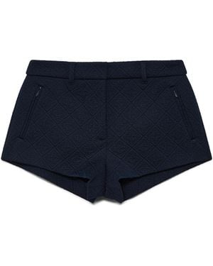 Casablanca Paris Jacquard Knit Mini Shorts, Size By - Blue