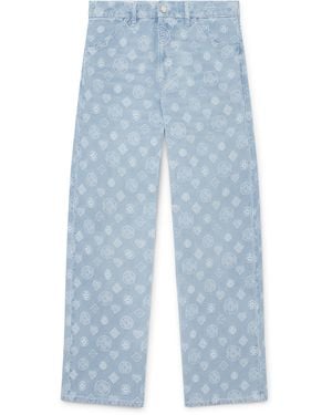 Casablanca Paris Jean Coupe Décontractée En Denim À Monogramme - Blue
