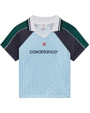 Casablanca Paris Maillot De Football À Manches Courtes Pinstripe Laurel - Blue