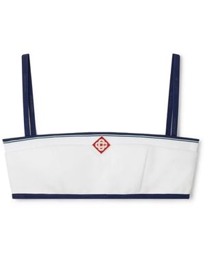 Casablanca Paris Striped Bralette - White