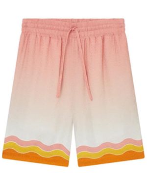 Casablanca Paris Monogram Silk Shorts, By - Pink
