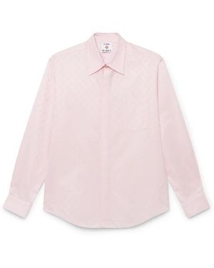 Casablanca Paris Chemise À Manches Longues En Coton Avec Monogramme - Pink