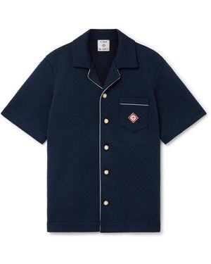Casablanca Paris Jacquard Monogram Short Sleeve Shirt, By - Blue