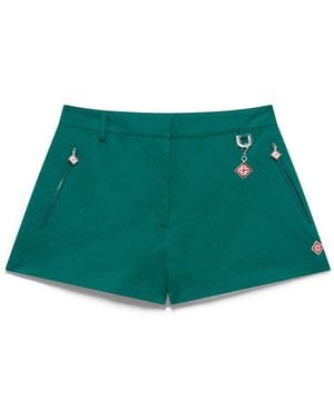 Casablanca Paris Cotton Monogram Jacquard Shorts, Size By - Green