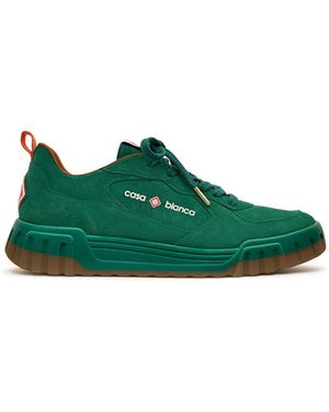 Casablanca Paris Trainers Pour Homme En Daim Vert Court - Green