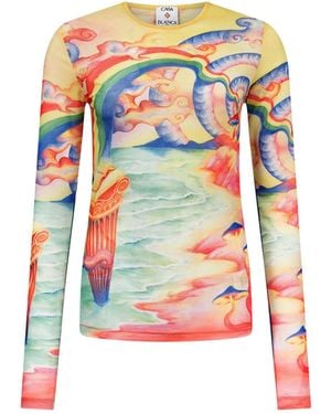 Casablanca Paris Haut En Mesh Nature's Teacher - White