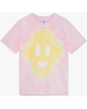Casablanca Paris Tie Dye Cc Smile Short Sleeve T-Shirt, By - Pink