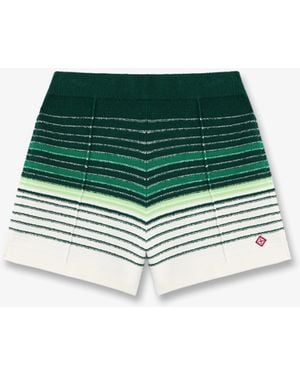 Casablanca Paris Boucle Stripe Shorts, By - Green