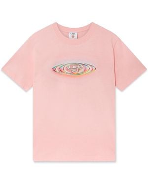 Casablanca Paris T-Shirt À Manches Courtes Avec Logo En Verre - Pink