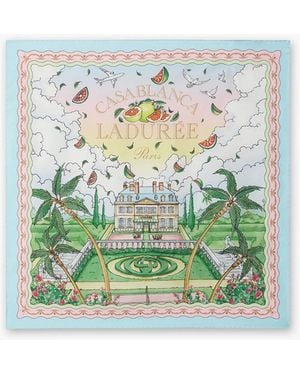 Casablanca Paris Multicolour Laduree X Casablanca Small Silk Scarf By - Green