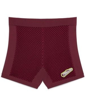 Casablanca Paris Burgundy Jacquard Shorts, By - Red