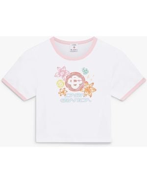 Casablanca Paris Collage D'Icones Graphiques Ringer Baby Short Sleeve T-Shirt, By - White