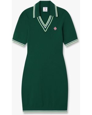 Casablanca Paris V-Neck Polo Mini Dress, By - Green