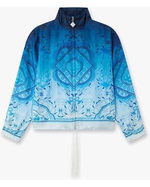 Casablanca Paris Gradient Egyptian Rug Silk Track Jacket, By - Blue