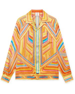 Casablanca Paris Chemise À Manches Longues En Soie Low Rider - Orange