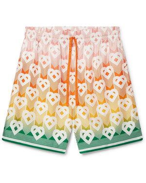 Casablanca Paris Gradient Heart Monogram Silk Shorts, By - White