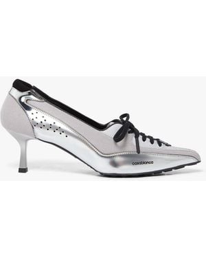 Casablanca Paris Leather Heeled Trainer Court Shoes, Size By - White