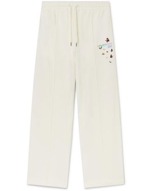 Casablanca Paris Off- Butterfly Pintuck Sweatpants, By - White