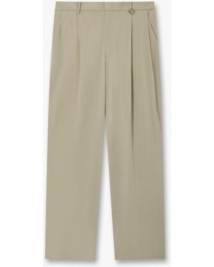 Casablanca Paris Pleated Straight Leg Trousers, By - Natural