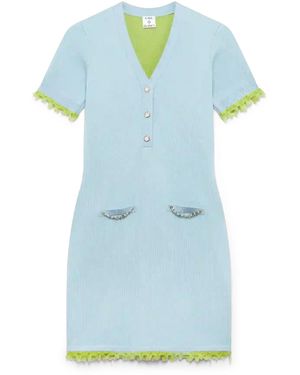 Casablanca Paris Mini-Robe Réversible En Mérinos - Blue