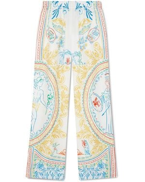 Casablanca Paris Crayon Vase Silk Trousers, Size By - White