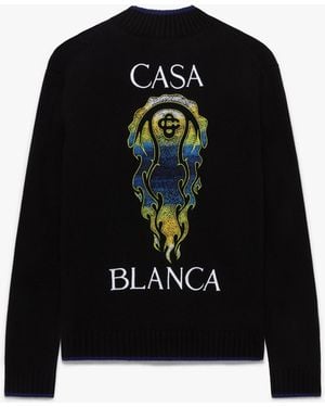 Casablanca Paris The Art Of The Serve Cashmere Cardigan, By - Black