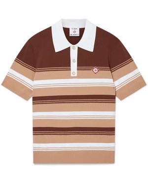 Casablanca Paris Polo À Rayures - Brown