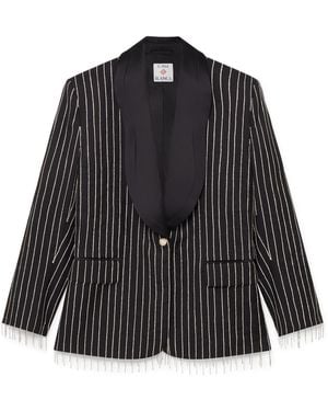 Casablanca Paris Veste De Tailleur Ornée De Cristaux - Black