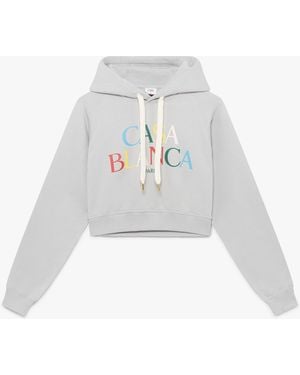 Casablanca Paris Stacked Logo Hooded Sweatshirt, By - White