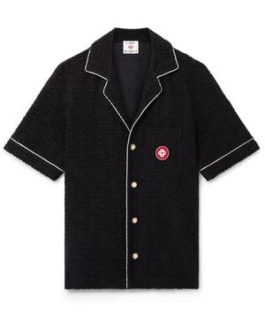 Casablanca Paris Chemise À Manches Courtes En Tissu Éponge Jacquard À Monogramme - Black