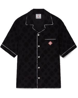 Casablanca Paris Chemise À Manches Courtes En Tissu Éponge À Monogramme - Black