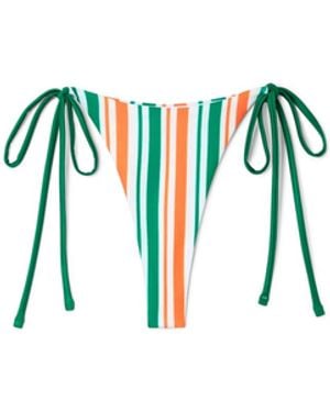 Casablanca Paris Striped String Bikini Bottom - Blue