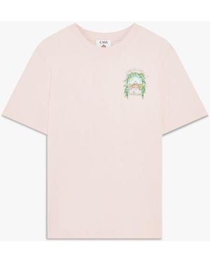 Casablanca Paris Pale Casa L'Arche Tennis Short Sleeve T-Shirt, By - Pink