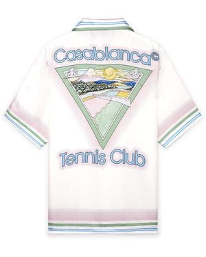 Casablanca Paris Tennis Club Icon Silk Shirt, Size By - Gray