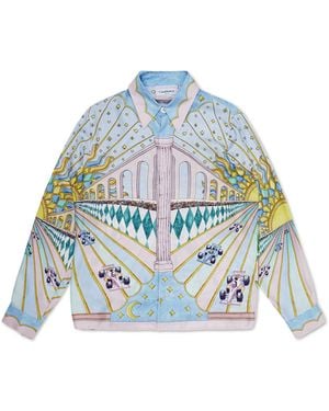 Casablanca Paris La Course Ideale Silk Shirt, By - Blue