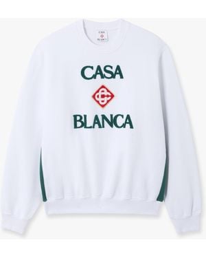 Casablanca Paris Casablanca Diamond Logo Embroidered Sweatshirt, By - White
