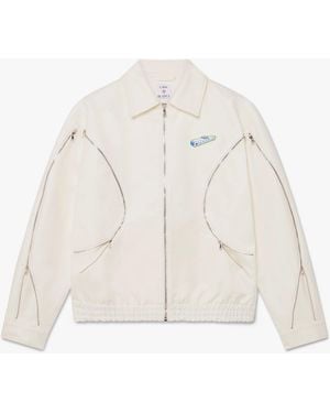 Casablanca Paris Veste En Drill De Coton Blanc À Fermeture Éclair - White