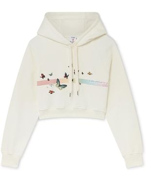 Casablanca Paris Off- Butterfly Hooded Sweatshirt, By - White