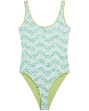 Casablanca Paris Maillot De Bain À Monogramme Ondulé - Blue