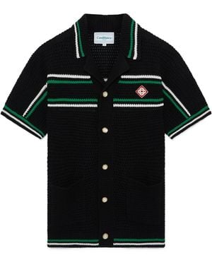 Casablanca Paris Chemise À Manches Courtes En Crochet Tennis - Black
